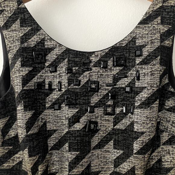 M60 Miss Sixty Fit&Flare Gold Black Dress 4 Beaded - Picture 3 of 16